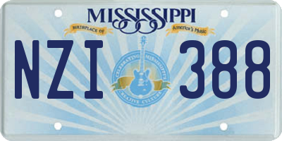 MS license plate NZI388