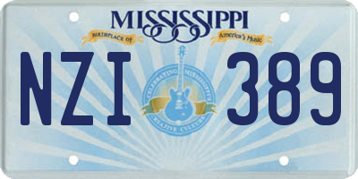 MS license plate NZI389