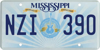 MS license plate NZI390