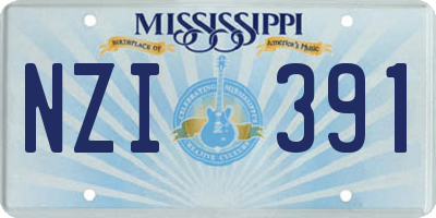 MS license plate NZI391