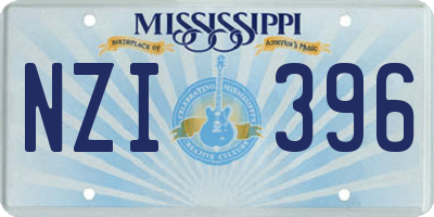 MS license plate NZI396