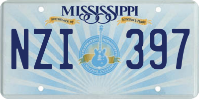 MS license plate NZI397