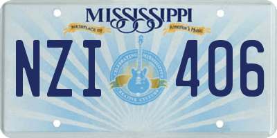 MS license plate NZI406