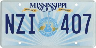 MS license plate NZI407