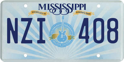 MS license plate NZI408