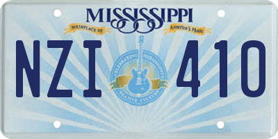 MS license plate NZI410