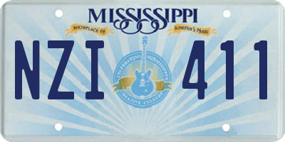 MS license plate NZI411