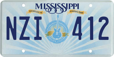 MS license plate NZI412