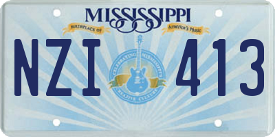 MS license plate NZI413