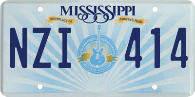 MS license plate NZI414