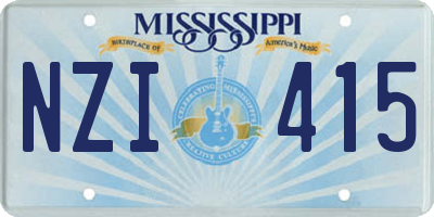 MS license plate NZI415