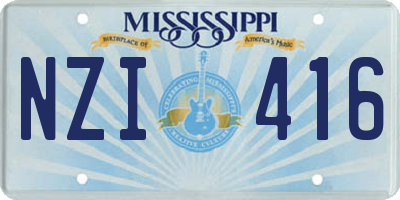MS license plate NZI416