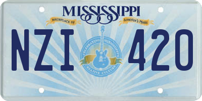MS license plate NZI420