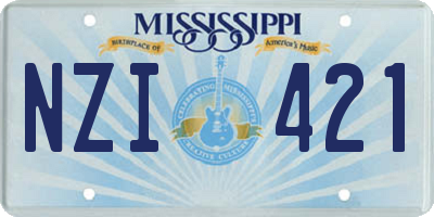 MS license plate NZI421