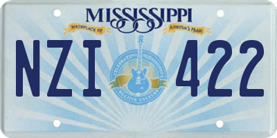 MS license plate NZI422