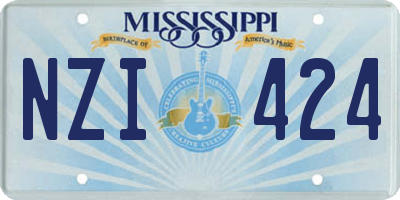 MS license plate NZI424