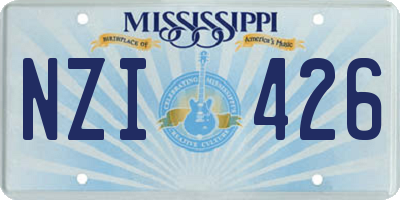 MS license plate NZI426