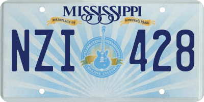 MS license plate NZI428