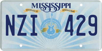 MS license plate NZI429