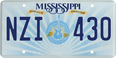 MS license plate NZI430