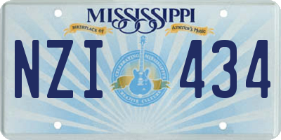 MS license plate NZI434