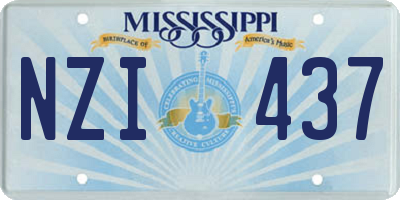 MS license plate NZI437