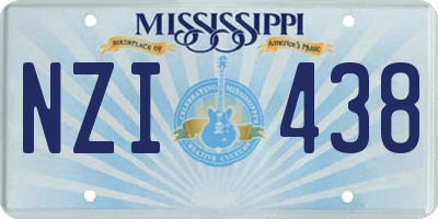 MS license plate NZI438