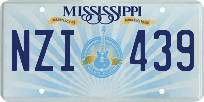 MS license plate NZI439