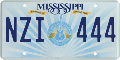 MS license plate NZI444