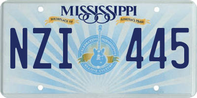 MS license plate NZI445