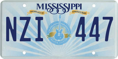 MS license plate NZI447