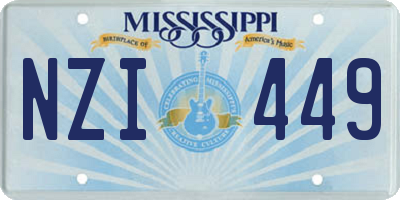 MS license plate NZI449