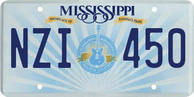 MS license plate NZI450