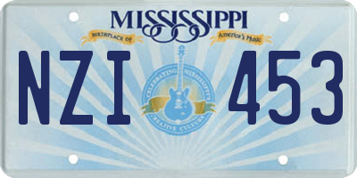 MS license plate NZI453