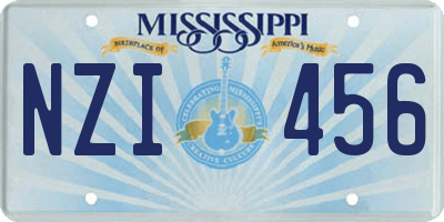 MS license plate NZI456