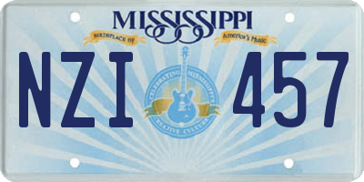 MS license plate NZI457