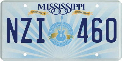 MS license plate NZI460
