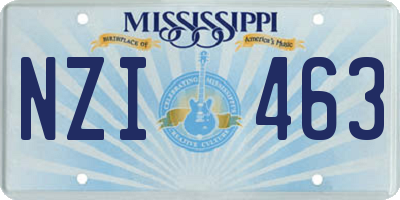 MS license plate NZI463