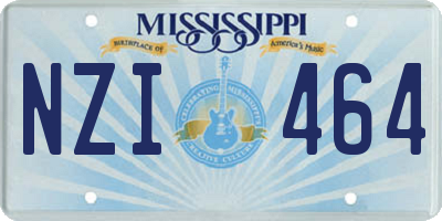 MS license plate NZI464