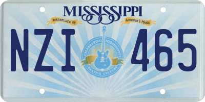 MS license plate NZI465