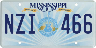 MS license plate NZI466