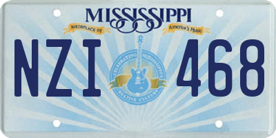 MS license plate NZI468