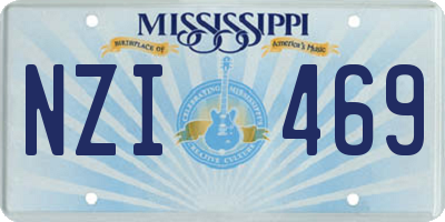 MS license plate NZI469