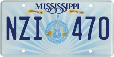 MS license plate NZI470