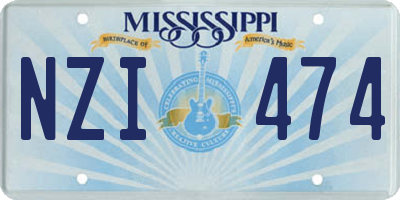 MS license plate NZI474
