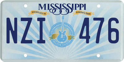 MS license plate NZI476
