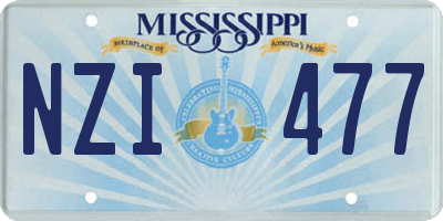 MS license plate NZI477