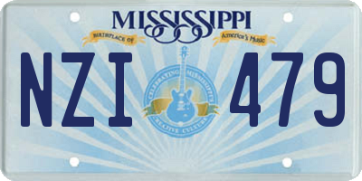 MS license plate NZI479