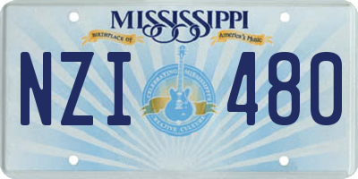 MS license plate NZI480