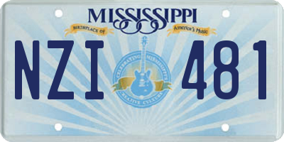MS license plate NZI481